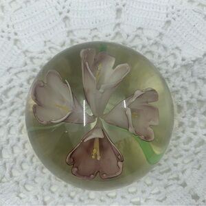 Floral Glass Paperweight